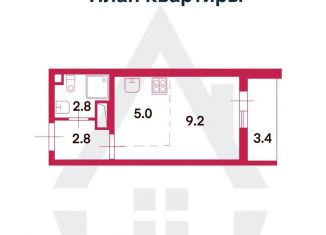 Продам квартиру студию, 20.8 м2, Санкт-Петербург, метро Парнас, набережная реки Каменки, 5