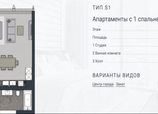Квартира на продажу студия, 50.3 м2, Москва, 2-й Красногвардейский проезд, 8с1, станция Тестовская