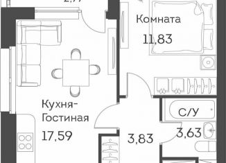 Продажа двухкомнатной квартиры, 38.3 м2, Москва, ЖК Аквилон Бисайд