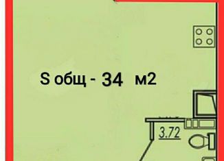 1-комнатная квартира на продажу, 34 м2, Кудрово, Европейский проспект, 14к3, ЖК Весна