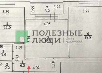 Продажа двухкомнатной квартиры, 60.8 м2, село Миловка, проспект Чижова, 5, ЖК Молодёжный