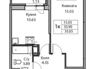 Продаю однокомнатную квартиру, 35 м2, Санкт-Петербург, Ивинская улица, 19к3, муниципальный округ Лахта-Ольгино