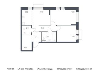 Продам 2-комнатную квартиру, 62.7 м2, Московская область, жилой комплекс Квартал Авиаторов, к8