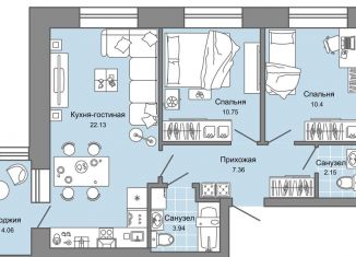 Продаю 3-комнатную квартиру, 59 м2, Ульяновск, ЖК Дивный Сад, жилой комплекс Дивный Сад, 6