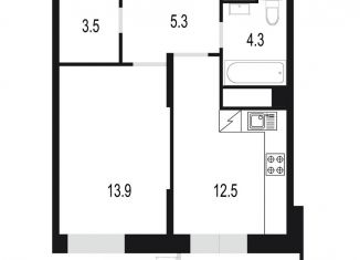 Продаю 1-комнатную квартиру, 43.6 м2, Одинцово, жилой комплекс Союзный, к2, ЖК Союзный