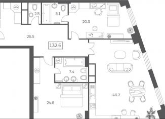 Продажа 3-ком. квартиры, 132.7 м2, Москва, Мытная улица, 40к3, ЖК Скай Хаус