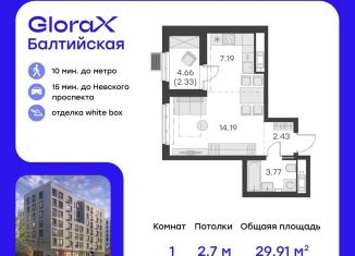 Продам квартиру студию, 29.9 м2, Санкт-Петербург, улица Шкапина, 43-45
