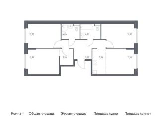 Продажа трехкомнатной квартиры, 77 м2, Санкт-Петербург, муниципальный округ Рыбацкое