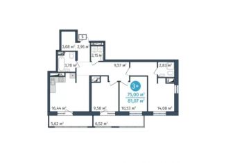 Продажа 3-комнатной квартиры, 75 м2, Тюмень