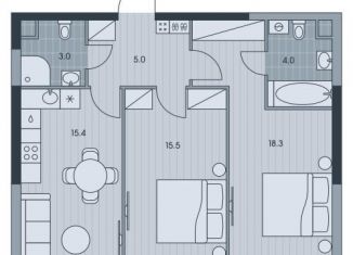 Продажа 3-комнатной квартиры, 61.2 м2, Москва, ЖК Эвер