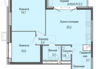 Продается двухкомнатная квартира, 61.4 м2, Удмуртия