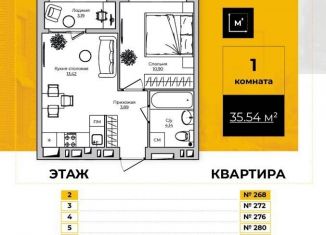 Продаю 1-комнатную квартиру, 35.5 м2, Калужская область, Счастливая улица, 3