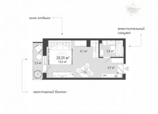 Продается квартира студия, 28.4 м2, Новосибирск, площадь Ленина, метро Площадь Ленина