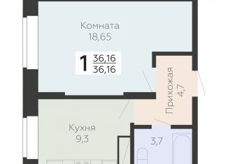 Продается однокомнатная квартира, 36.2 м2, Подольск, ЖК Московский, Садовая улица, 3к1