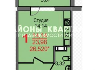 Продается квартира студия, 26 м2, Челябинск, Новороссийская улица, 17Б, Ленинский район