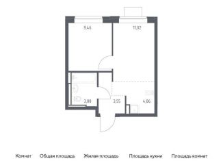 Продам 2-комнатную квартиру, 32.8 м2, Московская область, жилой комплекс Прибрежный Парк, 7.1