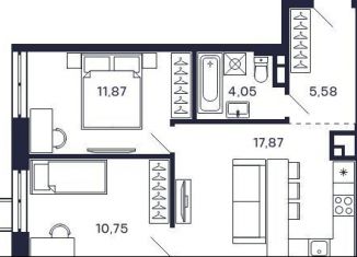 Продается двухкомнатная квартира, 50.1 м2, Красногорск, ЖК Тетрис