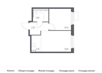 Продажа однокомнатной квартиры, 35.8 м2, Московская область, квартал Ивакино, 2к1