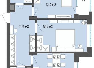 Двухкомнатная квартира на продажу, 57.3 м2, Воронеж, бульвар Содружества, 1