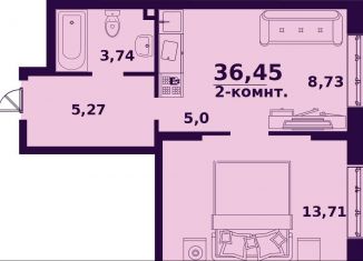 Продается двухкомнатная квартира, 36.5 м2, Ульяновск, жилой комплекс Сиреневый, 4, ЖК Сиреневый