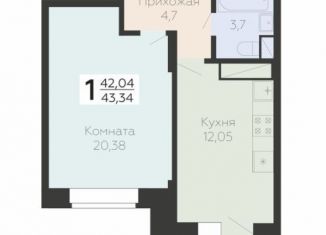 Продается однокомнатная квартира, 43.3 м2, Подольск, Садовая улица, 3к2, ЖК Московский