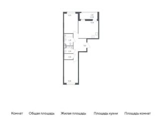 2-ком. квартира на продажу, 60.8 м2, деревня Новосаратовка