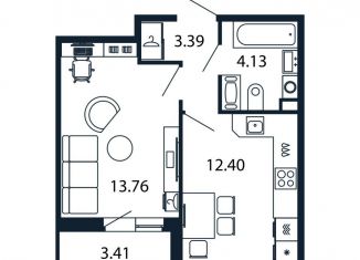 Продажа 1-комнатной квартиры, 33 м2, Санкт-Петербург, Арцеуловская аллея, 7к1
