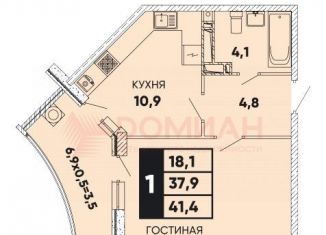 Продам 1-комнатную квартиру, 45 м2, Ростовская область, Берберовская улица, 14