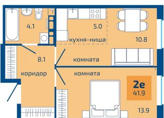 2-ком. квартира на продажу, 41.9 м2, Пермь, Мотовилихинский район