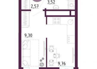 Продается квартира студия, 27.5 м2, Тула