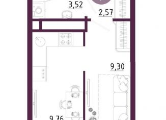 Продается квартира студия, 27.5 м2, Тула, улица Купцов Гречихиных, 6