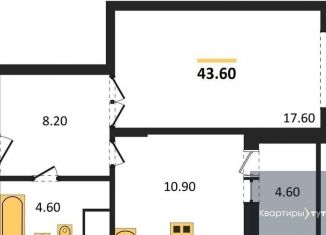 Продается однокомнатная квартира, 43.6 м2, Воронеж, ЖК Высота, Краснознамённая улица, 57/5