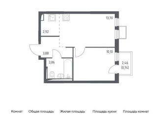Однокомнатная квартира на продажу, 35.2 м2, село Остафьево, жилой комплекс Остафьево, к14