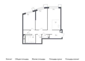 Продается 2-комнатная квартира, 63.7 м2, городской округ Красногорск, жилой комплекс Спутник, 23