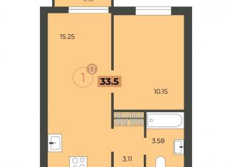 Продается 1-комнатная квартира, 33.5 м2, Екатеринбург, Встречный переулок, 4/1, метро Площадь 1905 года