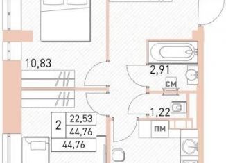 Продажа 2-комнатной квартиры, 44.8 м2, Балашиха, жилой комплекс Столичный, к22, ЖК Столичный