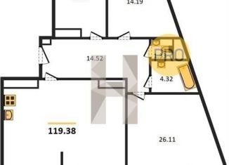 Продается трехкомнатная квартира, 119.4 м2, Краснодар, Школьная улица, 1, Школьный микрорайон