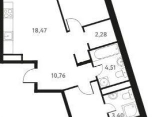 Продается 2-комнатная квартира, 72.7 м2, Пушкино, Школьная улица, 28к1