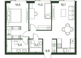 Продается двухкомнатная квартира, 60.6 м2, Москва, станция Стрешнево, 4-й Красногорский проезд