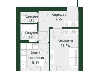 Продам 1-комнатную квартиру, 34.1 м2, Екатеринбург