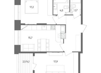 Продается 2-ком. квартира, 65.1 м2, Калининград, улица Маршала Борзова, 109, ЖК Альпы