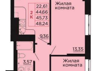 2-ком. квартира на продажу, 45.7 м2, Ростовская область