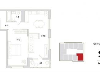 Продается 2-комнатная квартира, 67.8 м2, Пензенская область