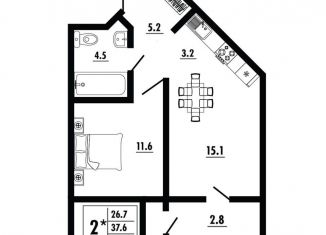 Продам 2-комнатную квартиру, 42.4 м2, Ростовская область
