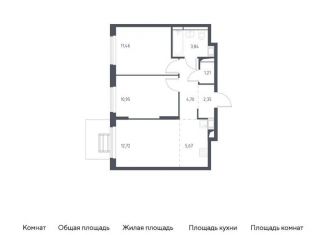 Продам двухкомнатную квартиру, 52.9 м2, деревня Мисайлово, микрорайон Пригород Лесное, к6
