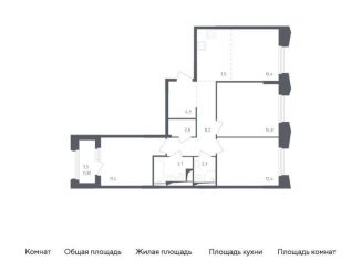 Продам трехкомнатную квартиру, 78 м2, Московская область, жилой комплекс Заречье Парк, к3.1