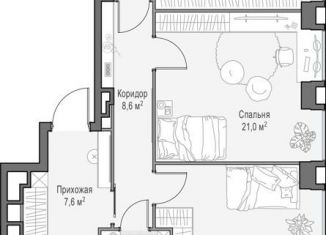 Продается 3-комнатная квартира, 53.3 м2, Москва, метро Беговая