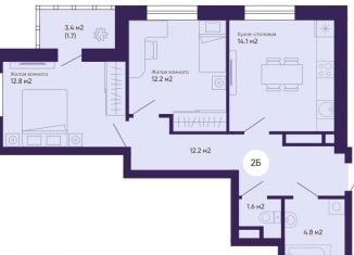 Продается 2-комнатная квартира, 59.4 м2, Екатеринбург, ЖК Космос