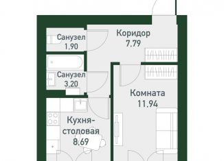 Продаю однокомнатную квартиру, 34.1 м2, Екатеринбург