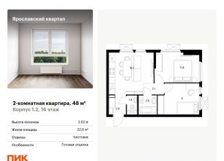 Продаю двухкомнатную квартиру, 48 м2, Московская область